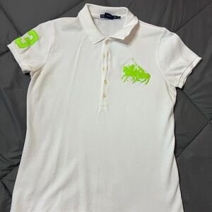 Ladies white polo shirt
